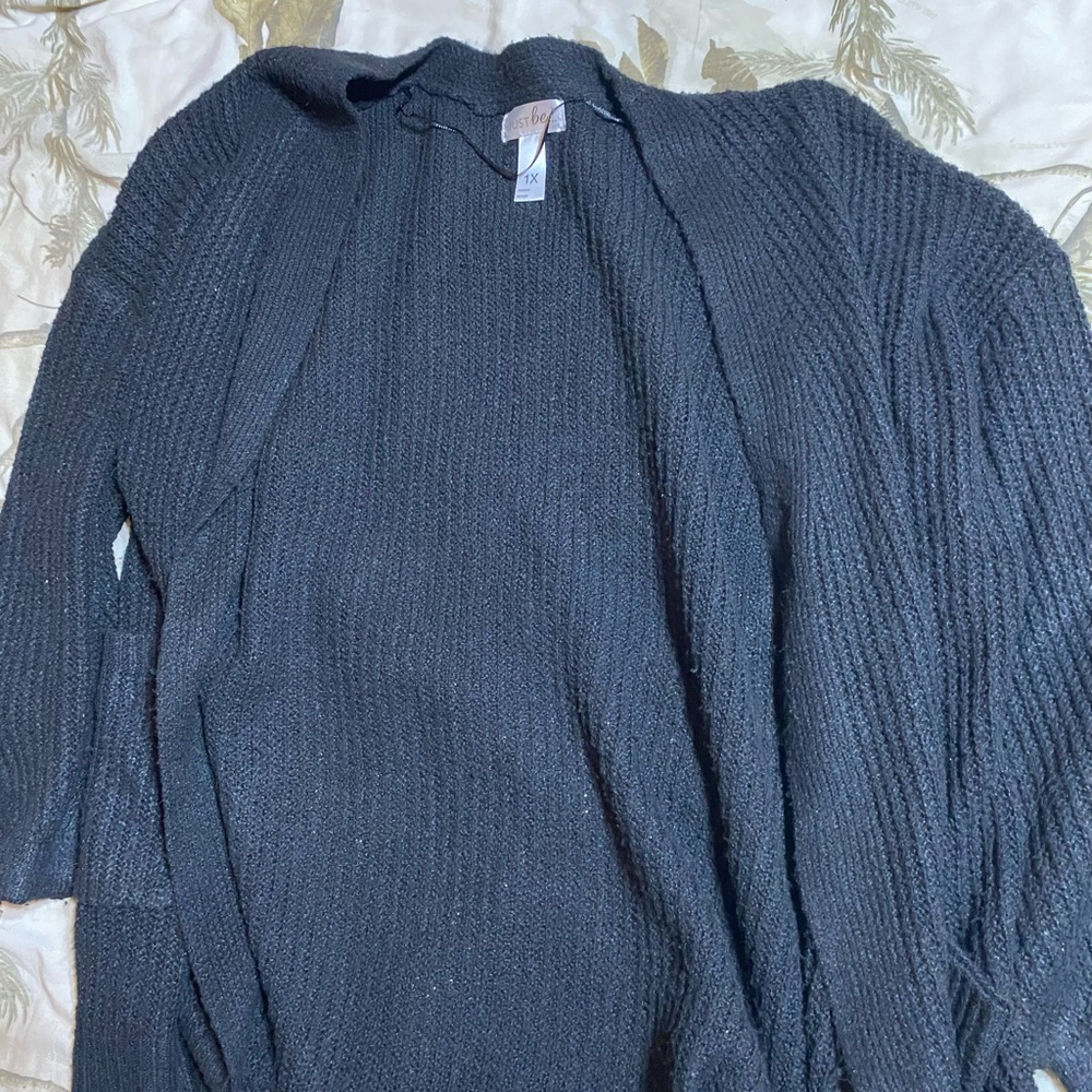 Just Be Cozy Black Knit Cardigan